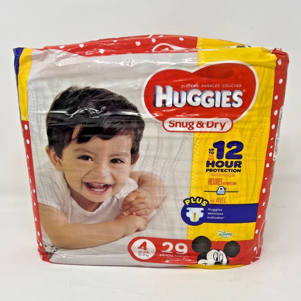 NWT 2012 huggies snug & dry diaper SIZE 4 22-37lbs Disney Baby Mickey Mouse